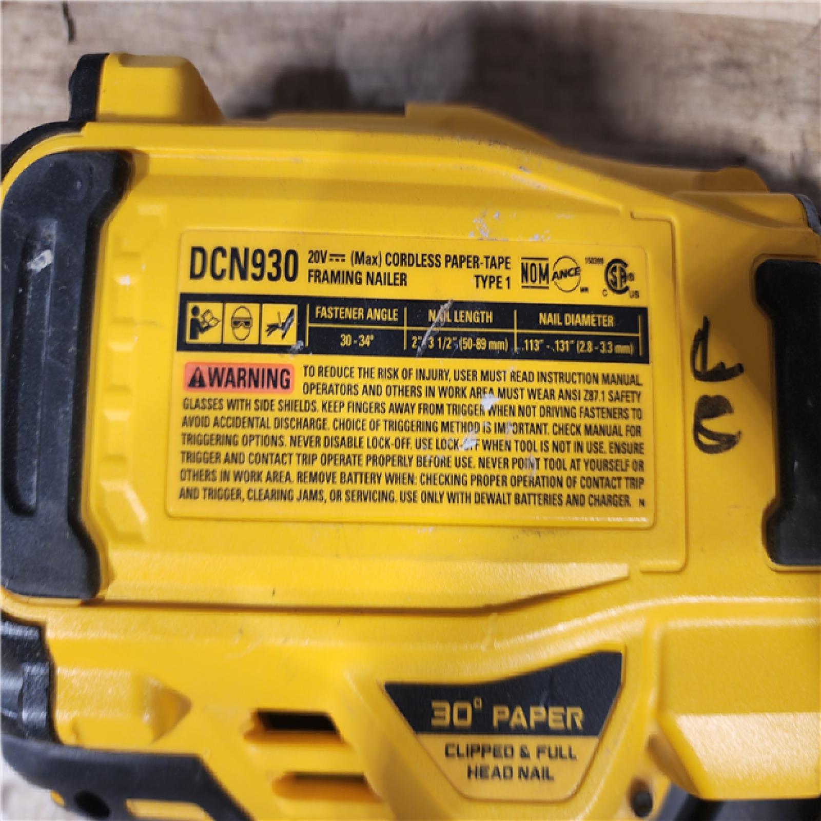 HOUSTON LOCATION - AS - IS DEWALT 20V 30 Degree Cordless Framing Nailer (Tool-Only)