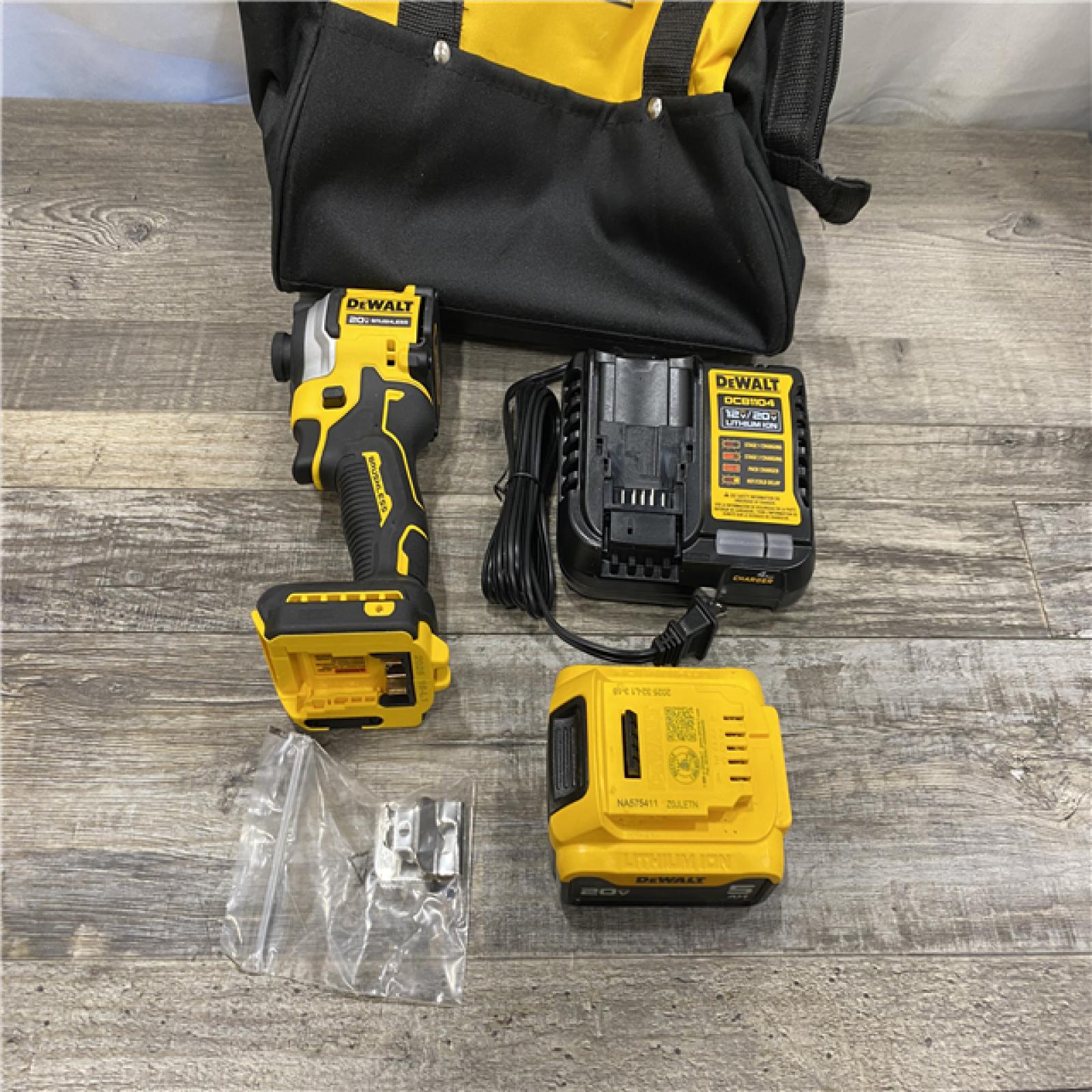 AS-IS DEWALT ATOMIC 20V MAX Lithium-Ion Cordless 1/4 in. Brushless Impact Driver Kit