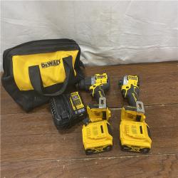 AS-IS DEWALT 20V MAX XR Hammer Drill and ATOMIC Impact Driver 2 Tool Cordless Combo Kit with (2) 4.0Ah Batteries, Charger, and Bag