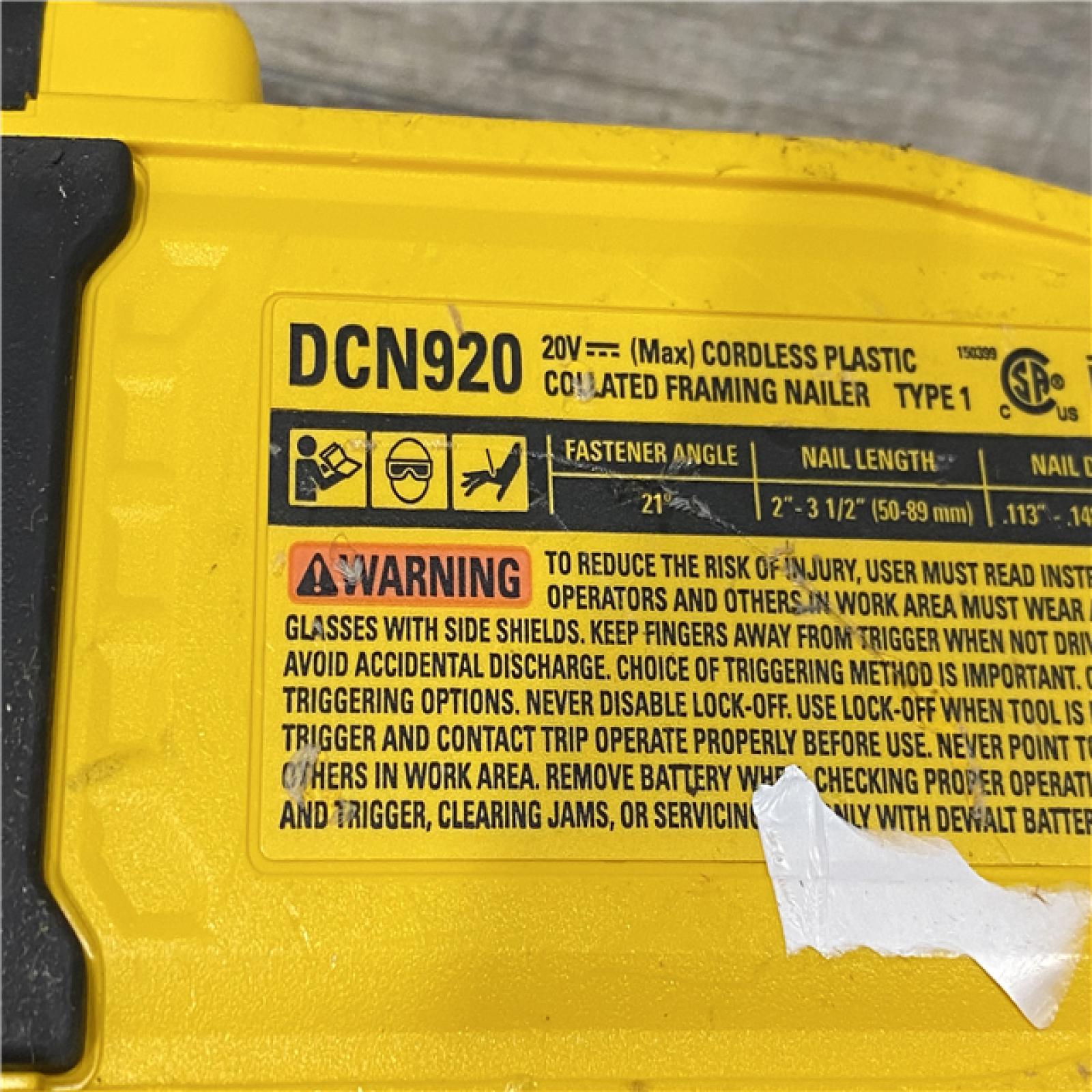 AS-IS DEWALT 20-Volt 21° Cordless Framing Nailer (Tool-Only)