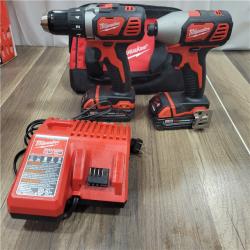 AS-IS MILWAUKEE M12 12V Lithium-Ion Cordless Combo Kit (5-Tool) with Two 1.5Ah Batteries, Charger & Tool Bag