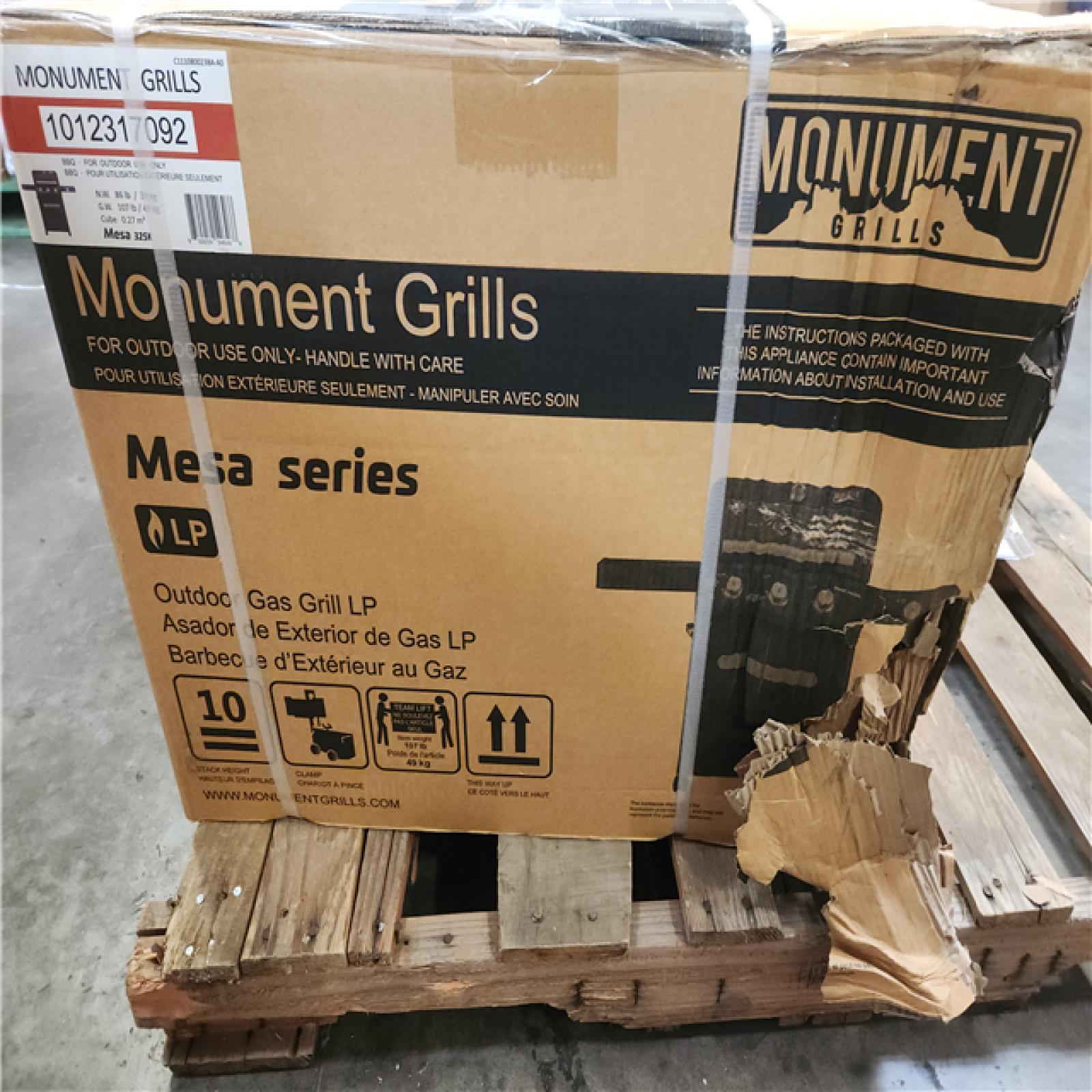 Phoenix LIKE NEW Monument Grills Mesa 3-Burner Propane Gas Grill in Black with Clear View Lid, LED Controls, Smoke Box, and Side Burner