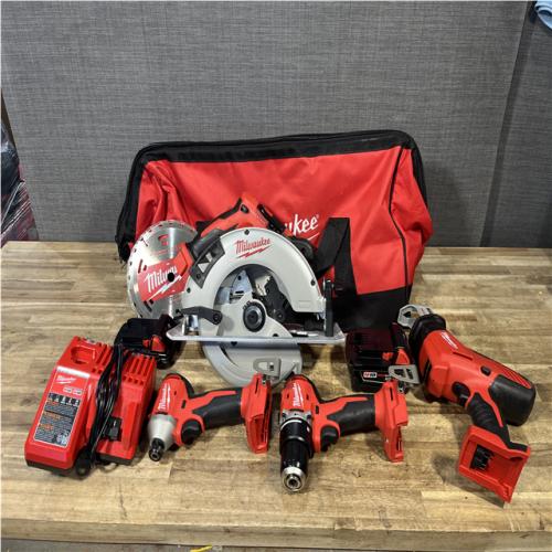 Houston Location AS-IS Milwaukee Hammer Drill Driver and Impact Driver Hackzall and Circular Saw and Batteries QTY/2 with Charger
