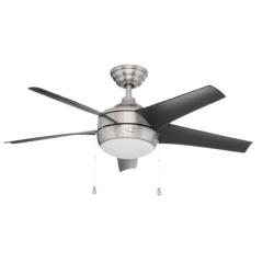 DALLAS LOCATION - Home Decorators Collection Windward 44 in. LED Brushed Nickel Ceiling Fan with Light Kit PALLET-(48 UNITS)