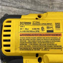 AS-IS DEWALT 20V MAX XR Cordless Brushless 1/2 in. High Torque Impact Wrench with Detent Pin Anvil (Tool Only)