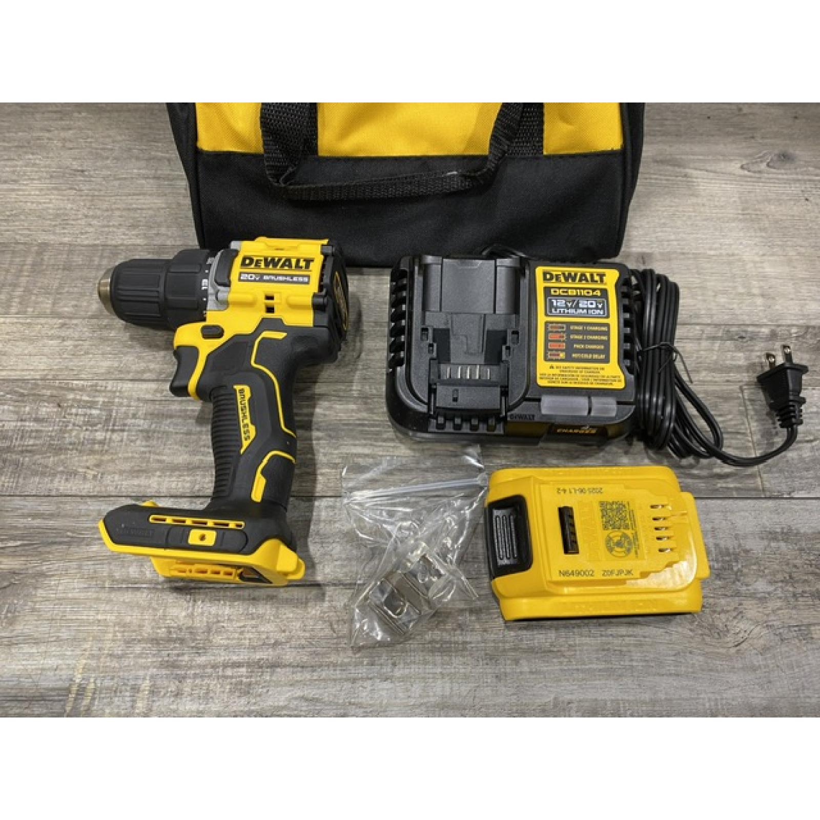 AS-IS DEWALT Atomic 20V Lithium-Ion Cordless Compact 1/2 in. Drill/Driver Kit