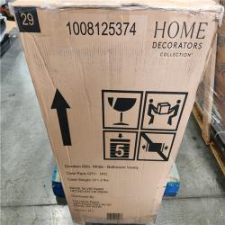 Phoenix NEW Home Decorators Collection Doveton 60 in. Double Sink Freestanding White Bath Vanity with White Engineered Marble Top (Assembled) (SEALED)