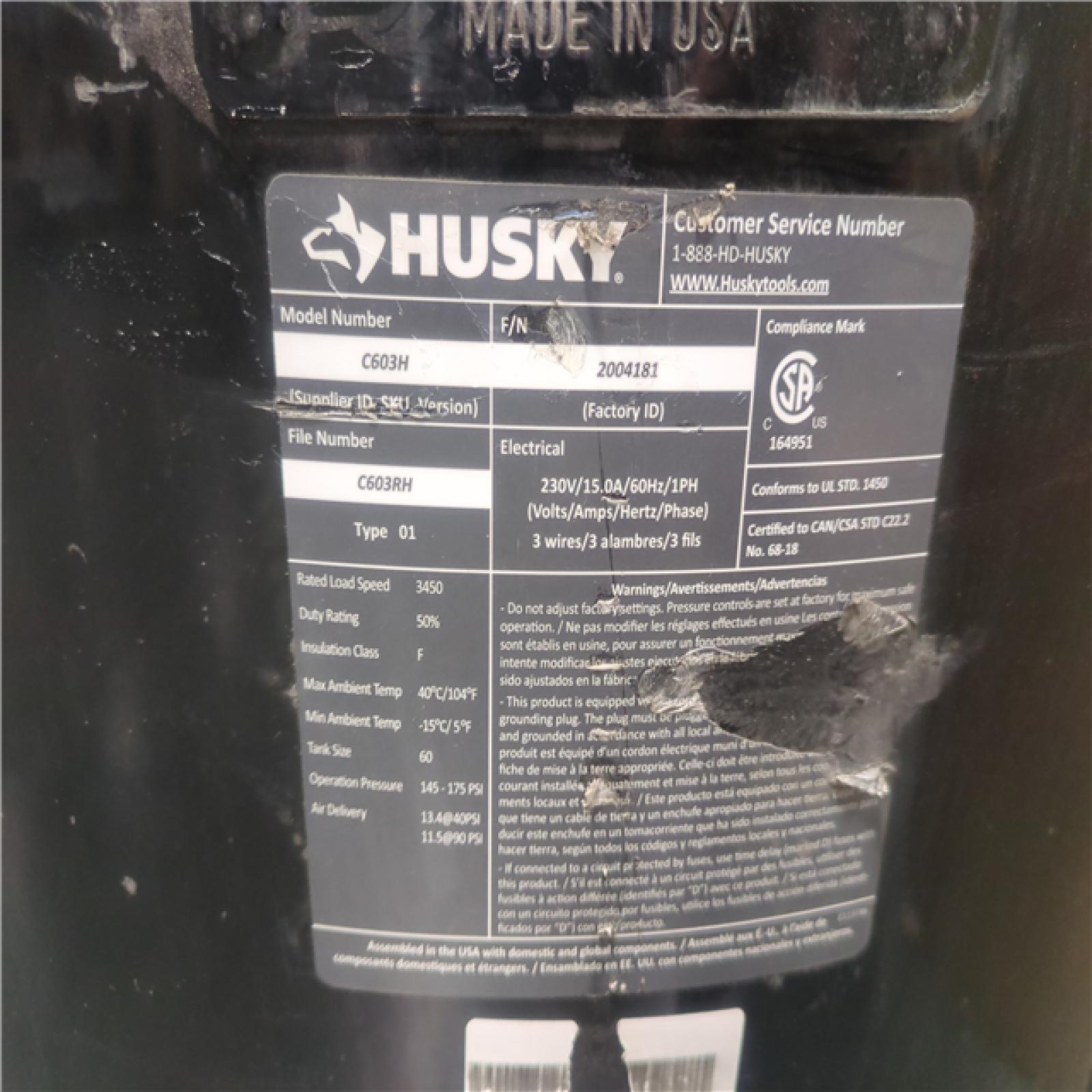 CALIFORNIA AS-IS HUSKY 60G Air Compressor