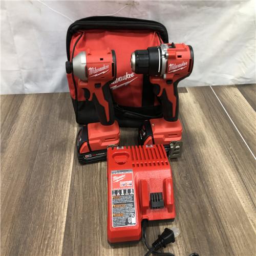 AS-IS Milwaukee 18V Lithium-Ion Brushless Cordless Compact Drill/Impact Combo Kit