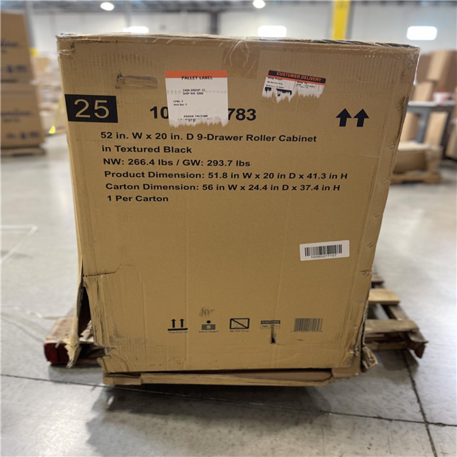 DALLAS LOCATION- AS-IS HUSKY 52IN. W x 20IN. 9 DRAWER ROLLER CABINET