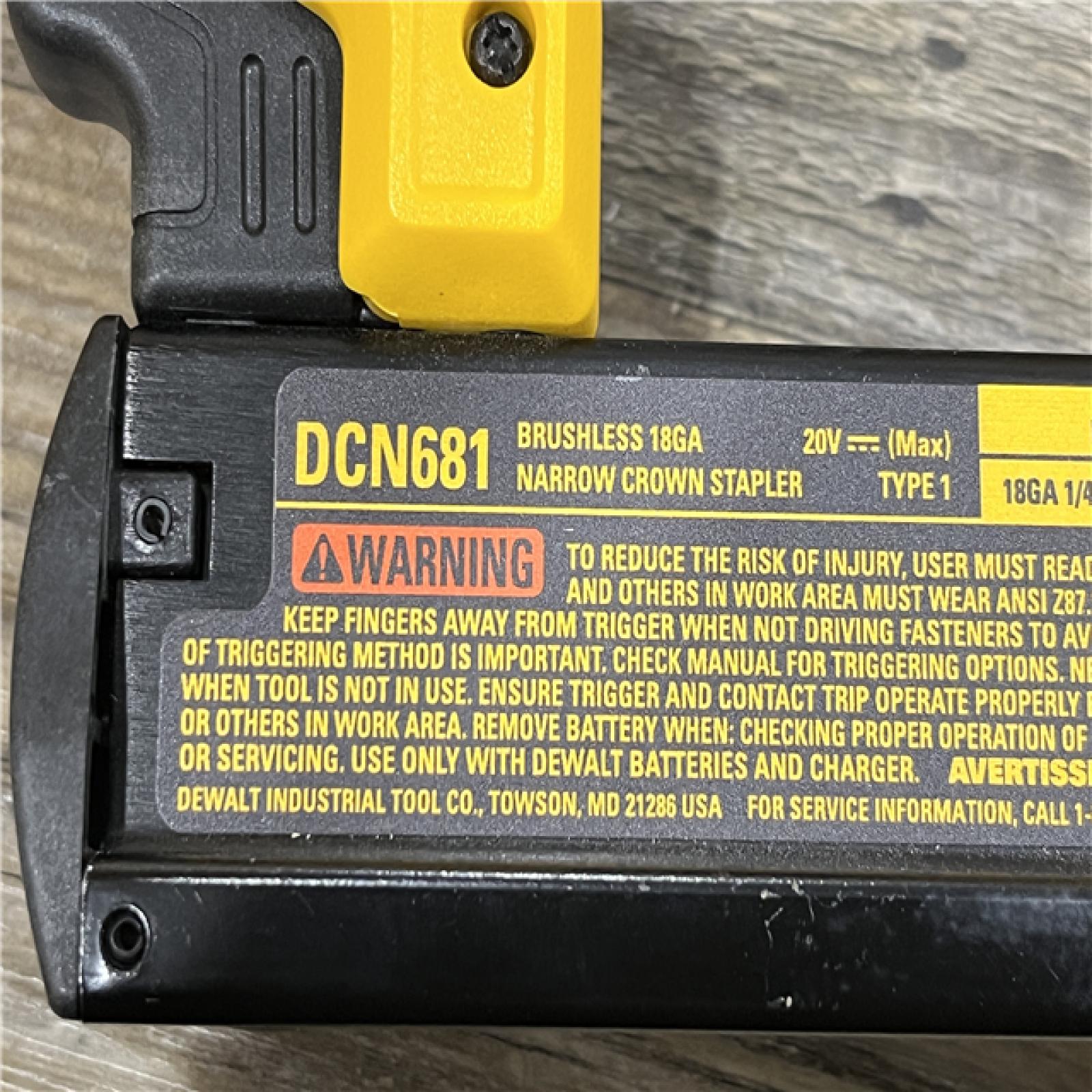AS-IS DEWALT 20V MAX XR Lithium-Ion Cordless 18-Gauge Narrow Crown Stapler Kit