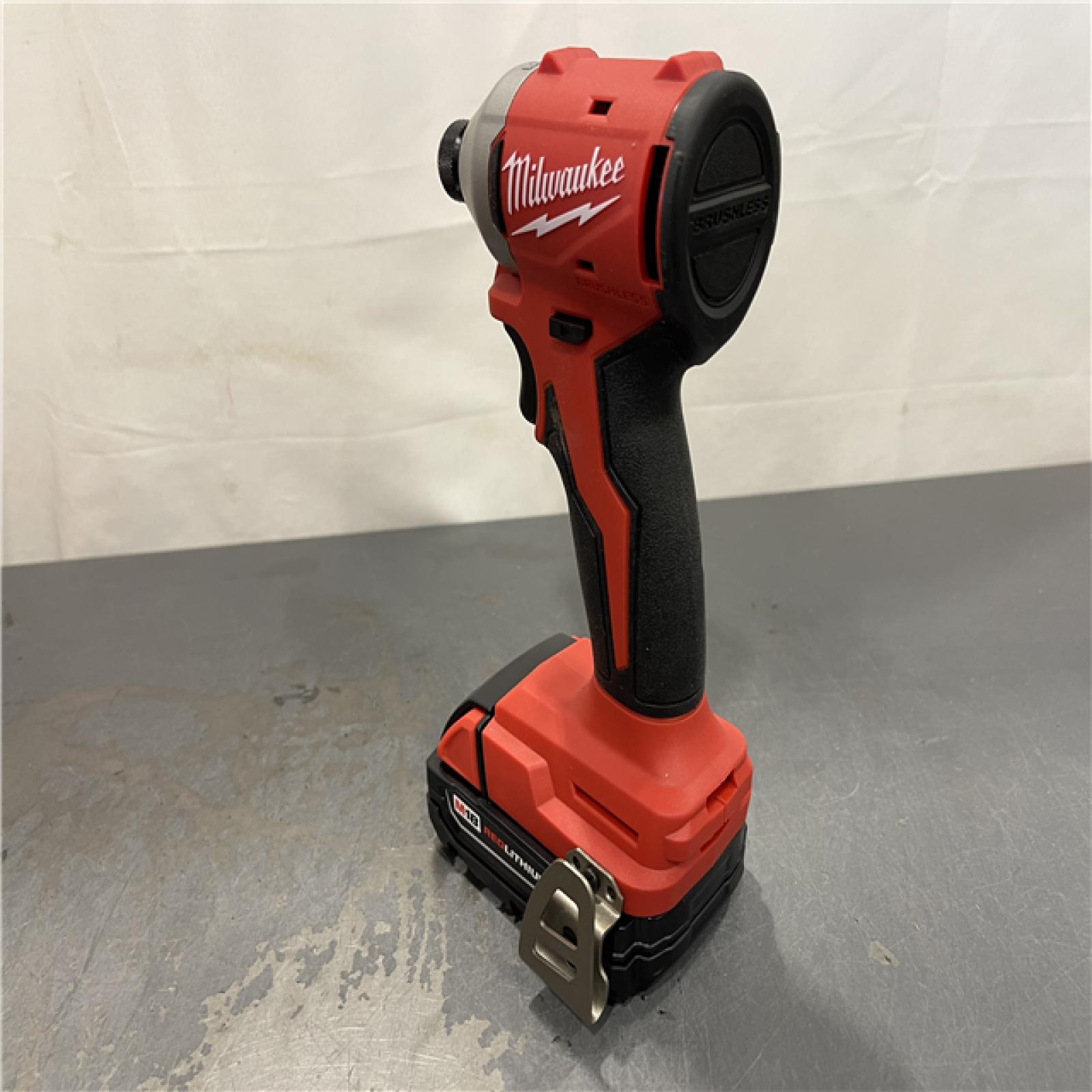 AS-IS - Milwaukee M18 18-Volt Lithium-Ion Compact Brushless Cordless 1/4 in. Impact Driver Kit