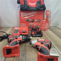 AS-IS Milwaukee M18 18V Cordless Brushed 2 Tool Drill/Driver and Impact Driver Kit