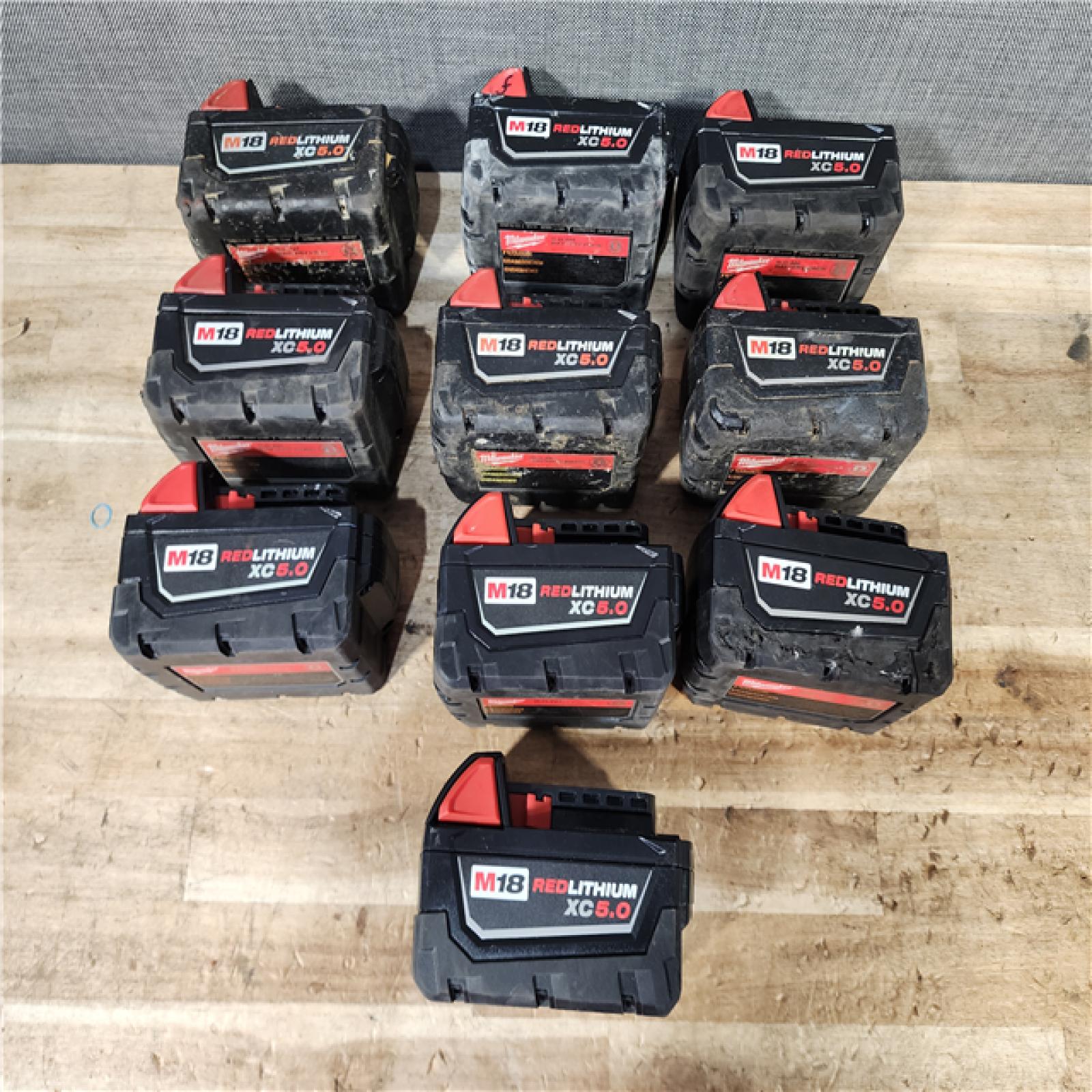 HOUSTON LOCATION - AS - IS MILWAUKEE BATTERY PACK QTY - 10