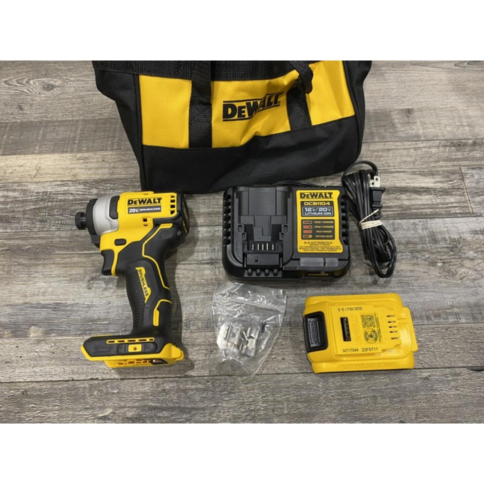 AS-IS DEWALT Atomic 20V Max Lithium-Ion Brushless Cordless Compact 1/4 in. Impact Driver Kit