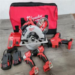 CALIFORNIA NEW MILWAUKEE M18 4-TOOL COMBO KIT (2 BATTERIES  1 CHARGER  AND BAG INCLUDED)