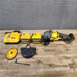 HOUSTON LOCATION - AS-IS DeWalt Flexvolt 60V Max Cordless Grinder  4.5 in; 6 in  Kit  W/ (2) BATTERY & CHARGER (DCG418X2)