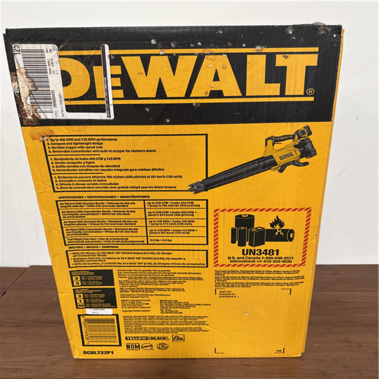 California NEW DeWalt 5Ah Handheld Axial Blower includes (1) Battery & Charger