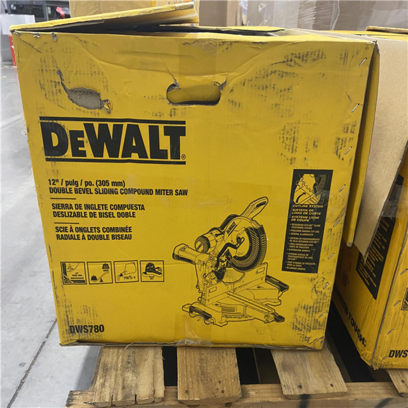 As-Is- DEWALT 15 Amp Corded 12 in. Double Bevel Sliding Compound Miter Saw