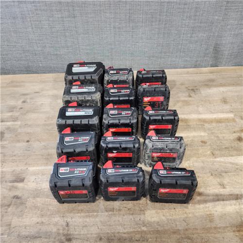 HOUSTON LOCATION - AS-IS MILWAUKEE BATTERY PACK QTY - 15