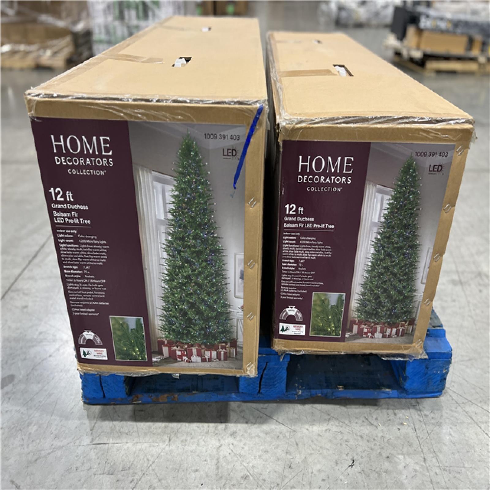 NEW! HOME DECORATORS 12FT GRAND DUCHESS BALSAM FIR LED PRELIT TREE