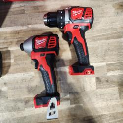 HOUSTON LOCATION - AS-IS Milwaukee 18V Cordless Brushed 2 Tool Drill/Driver and Impact Driver Kit