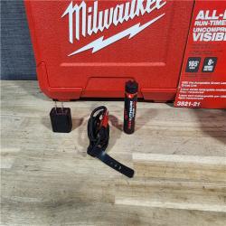 HOUSTON LOCATION - AS-IS MILWAUKEE 100 Ft. REDLITHIUM Lithium-Ion USB Green Rechargeable Cross Line Laser Level with Charger
