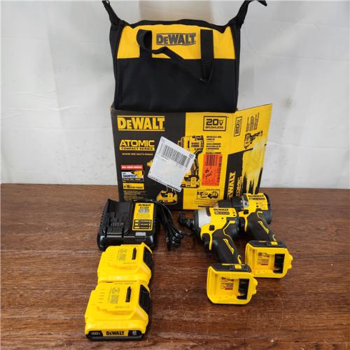 AS-IS DEWALT ATOMIC 20V MAX Lithium-Ion Brushless Cordless (2-Tool) Combo Kit