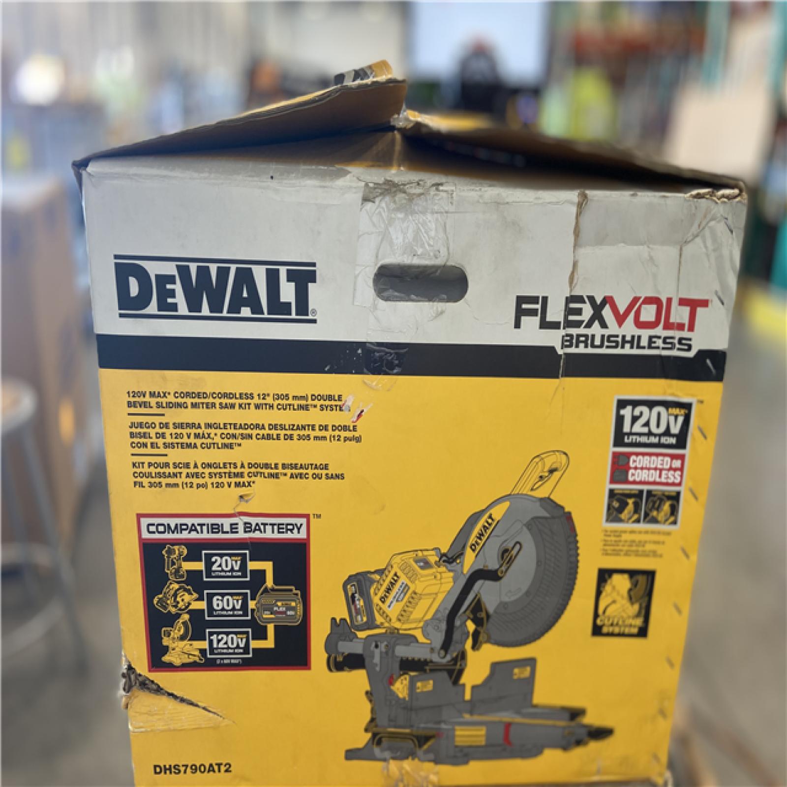 LIKE NEW! - Dewalt DHS790AT2 MAX FlexVolt Cordless Lithium-Ion 12 in. Dual Bevel Sliding Compound Miter Saw Kit