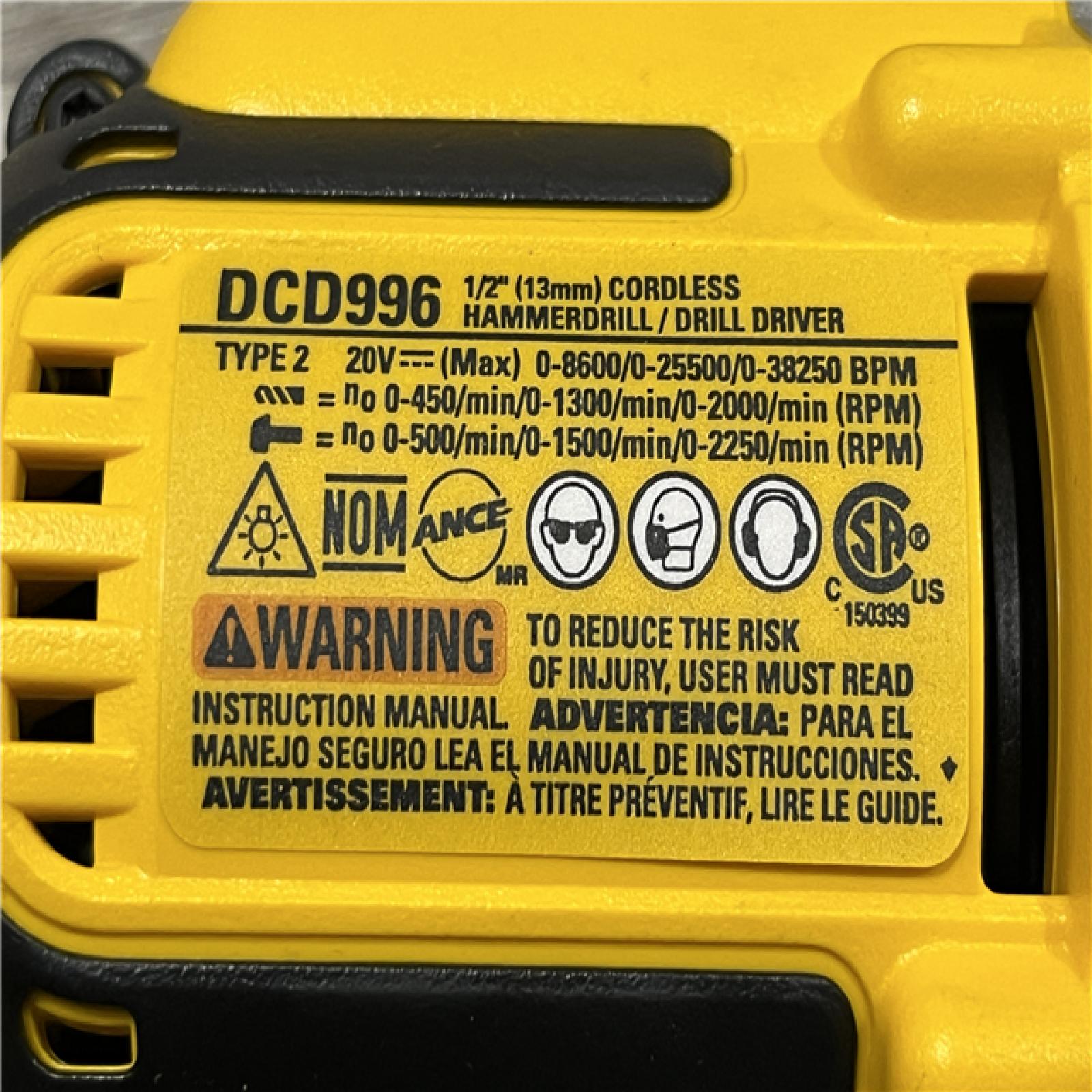 AS-IS DEWALT 20V MAX XR Cordless Brushless 3-Speed 1/2 in. Hammer Drill (Tool Only)