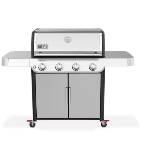 DALLAS LOCATION - Weber Genesis S-415 4-Burner Liquid Propane Gas Grill in Stainless Steel
