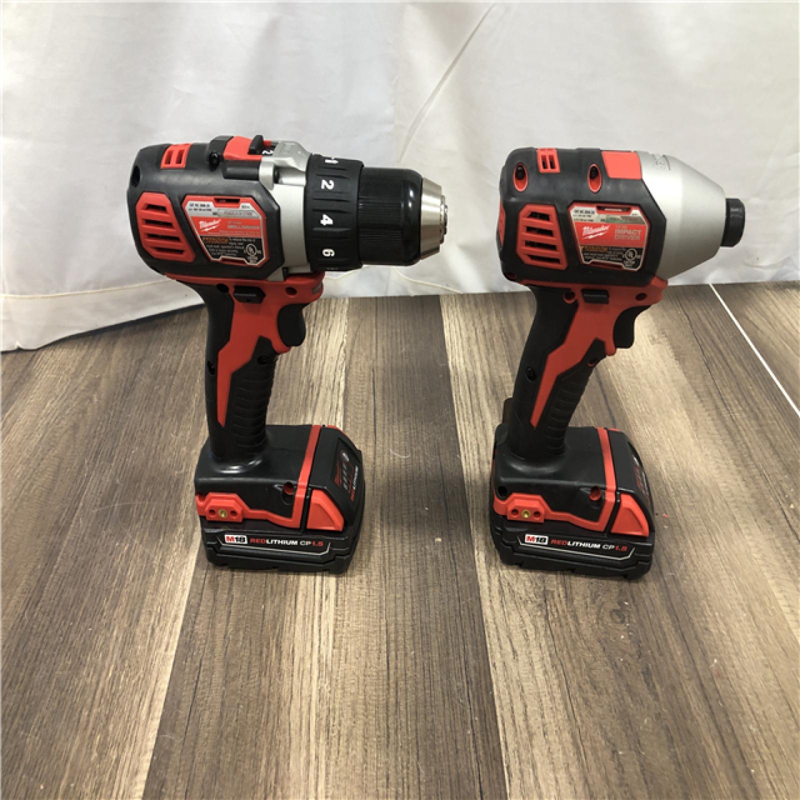 AS-IS Milwaukee 18V Lithium-Ion Cordless Drill Driver/Impact Driver Combo Kit