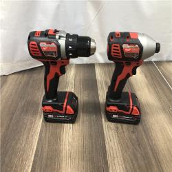 AS-IS Milwaukee 18V Lithium-Ion Cordless Drill Driver/Impact Driver Combo Kit