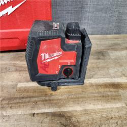 HOUSTON LOCATION - AS-IS Milwaukee 100 ft. REDLITHIUM Lithium-Ion USB Green Rechargeable Cross Line Laser Level Kit