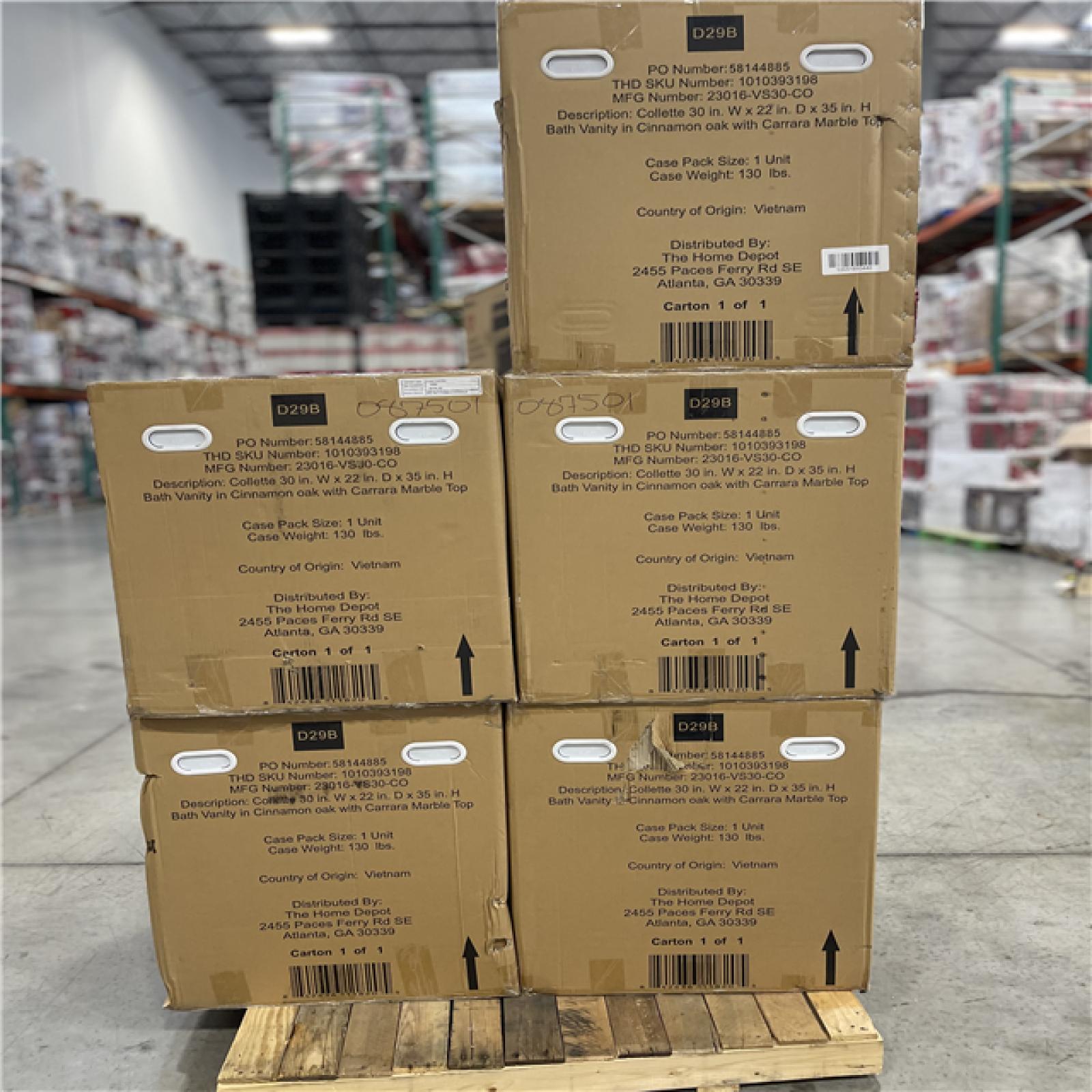 DALLAS LOCATION - BATH VANITY PALLET-(5 UNITS)