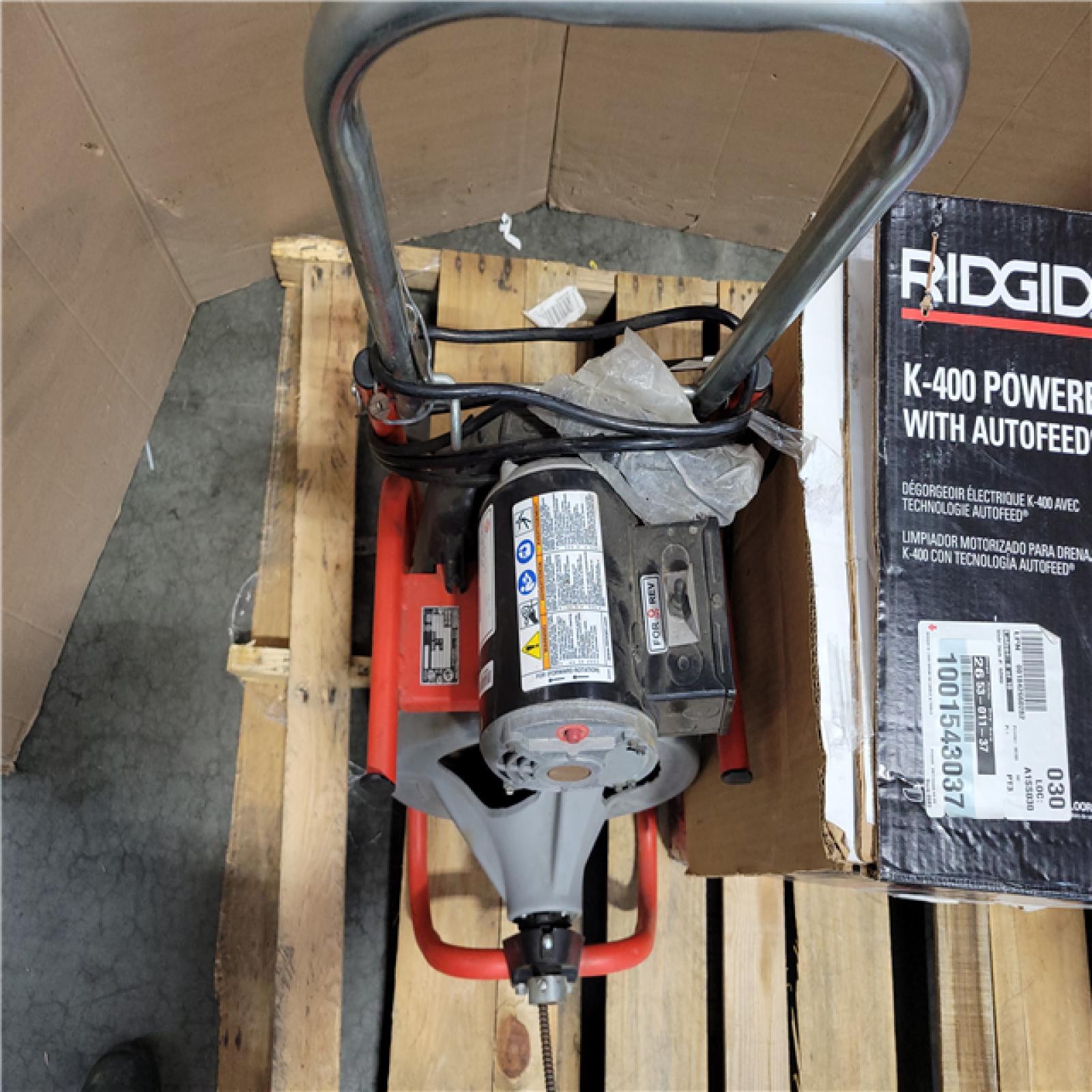 CALIFORNIA AS-IS K-400 POWERED DRAIN CLEANER WITH AUTOFEED TECHNOLOGY