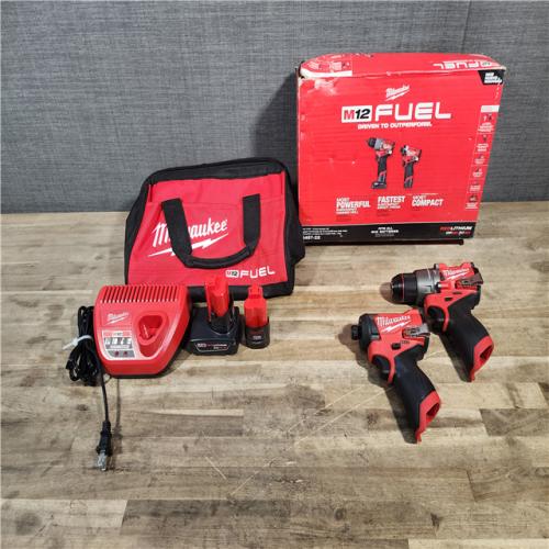 HOUSTON LOCATION - AS-IS Milwaukee 3497-22 12V Brushless Hammer Drill and Impact Driver Combo Kit