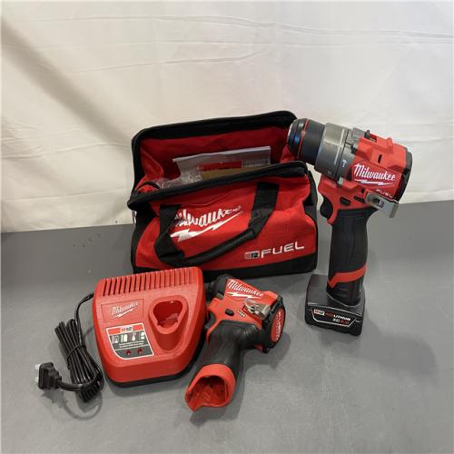 AS IS - Milwaukee 12V Brushless Hammer Drill and Impact Driver Combo Kit