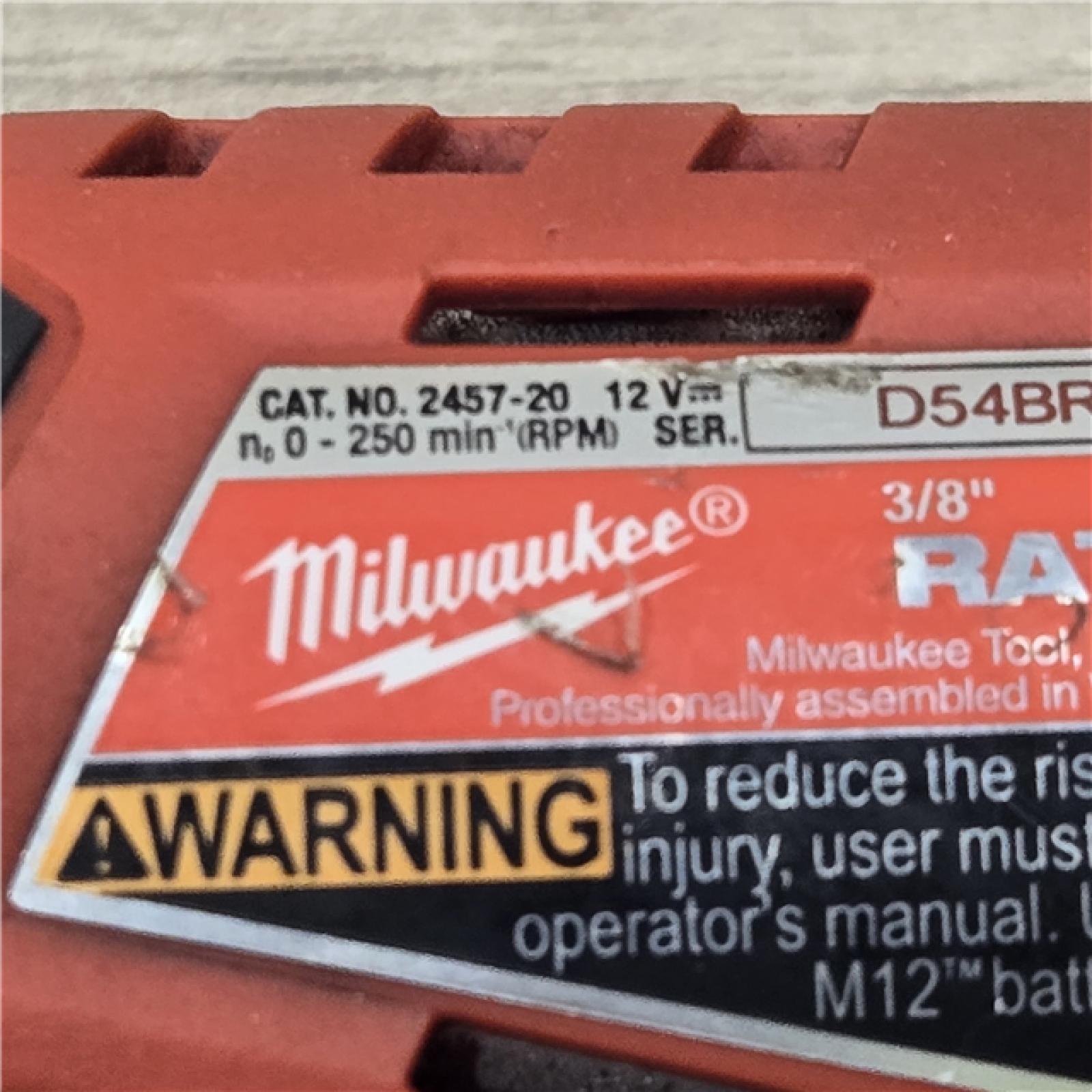 AS-IS MILWAUKEE 2457-20 .38 in. M12 Cordless Ratchet (Tool-Only)