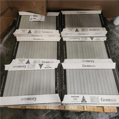 Phoenix AS-IS Giorbello Spanish Pureform 12 in. x 24 in. x 9mm Porcelain Floor and Wall Tile Pallet - Natural Deco Gray(16 PCS, 34 sq. ft.)