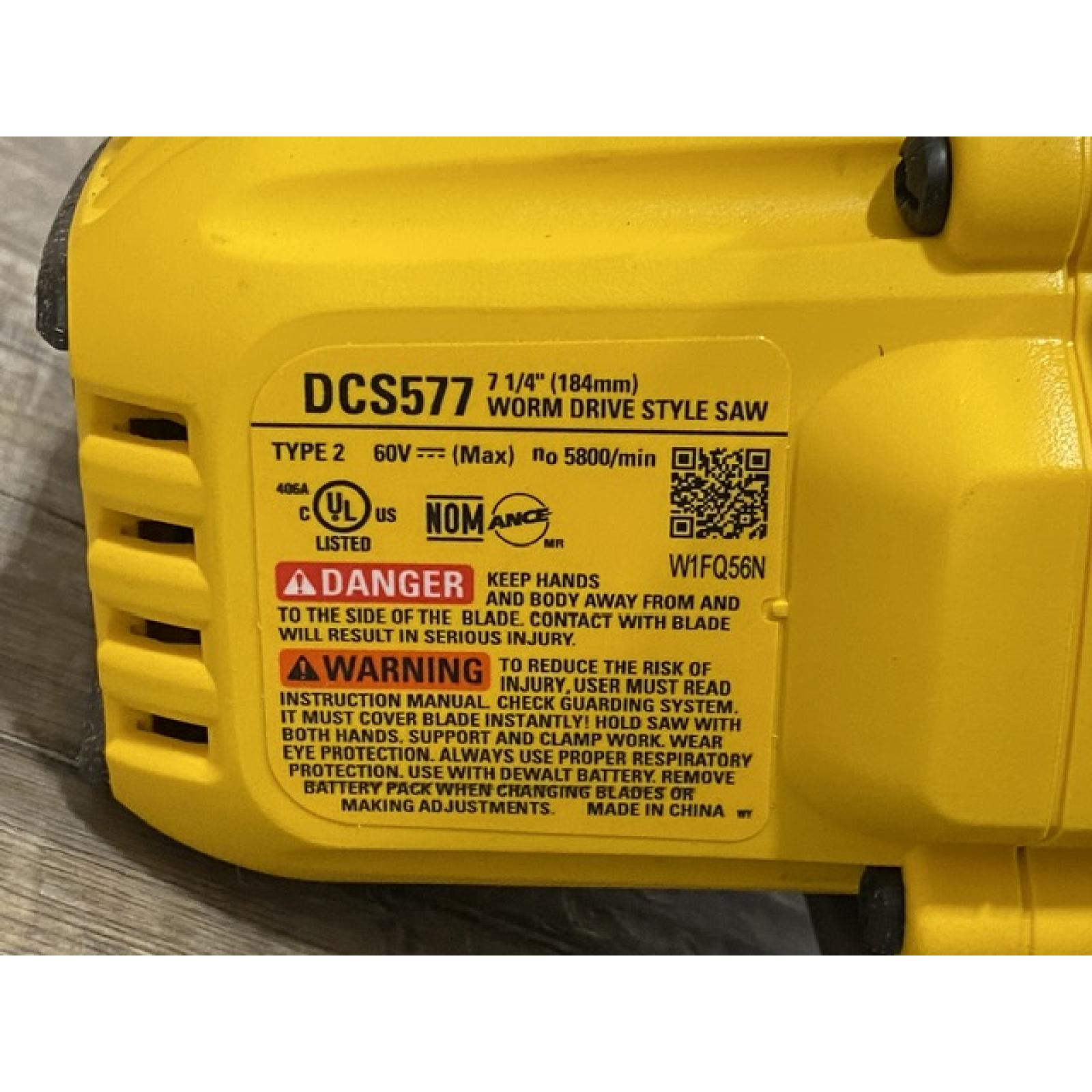AS-IS DEWALT FLEXVOLT 60V MAX Cordless Brushless 7-1/4 in. Wormdrive Style Circular Saw (Tool Only)