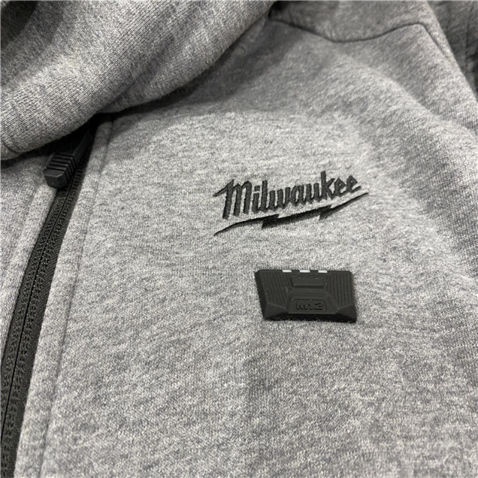 AS-IS Milwaukee Men's X-Large 12-Volt Lithium-Ion Cordless Gray Heated Jacket Hoodie Kit