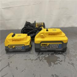 AS-IS- DeWalt 20V MAX POWERSTACK Lithium-Ion 1.7Ah and 5Ah Battery and Charger Starter Kit