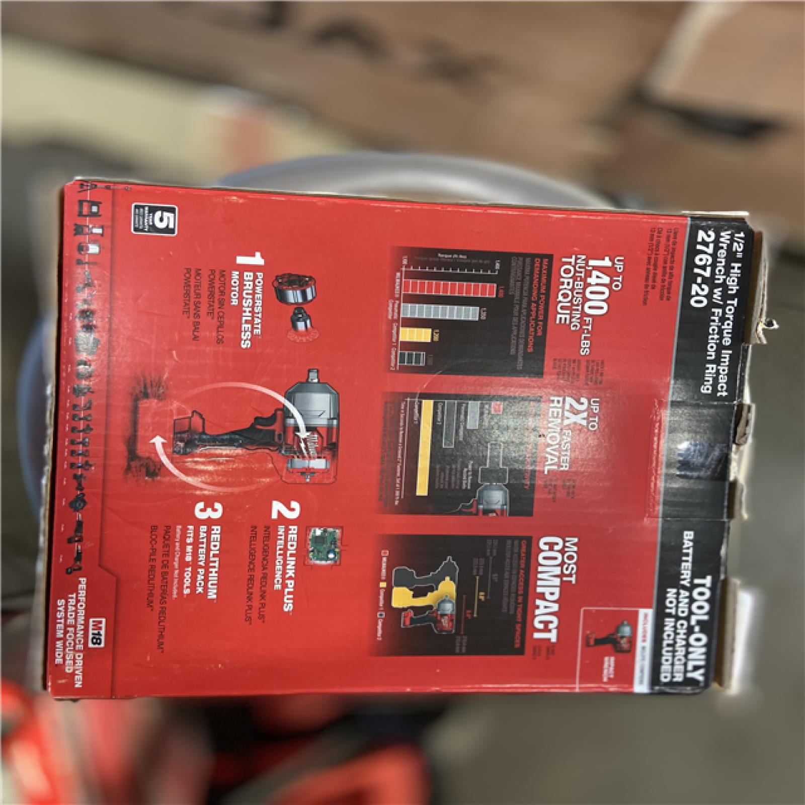 NEW! - Milwaukee M18 FUEL 18V Lithium-Ion Brushless Cordless 1/2 in. Impact Wrench with Friction Ring (Tool-Only)
