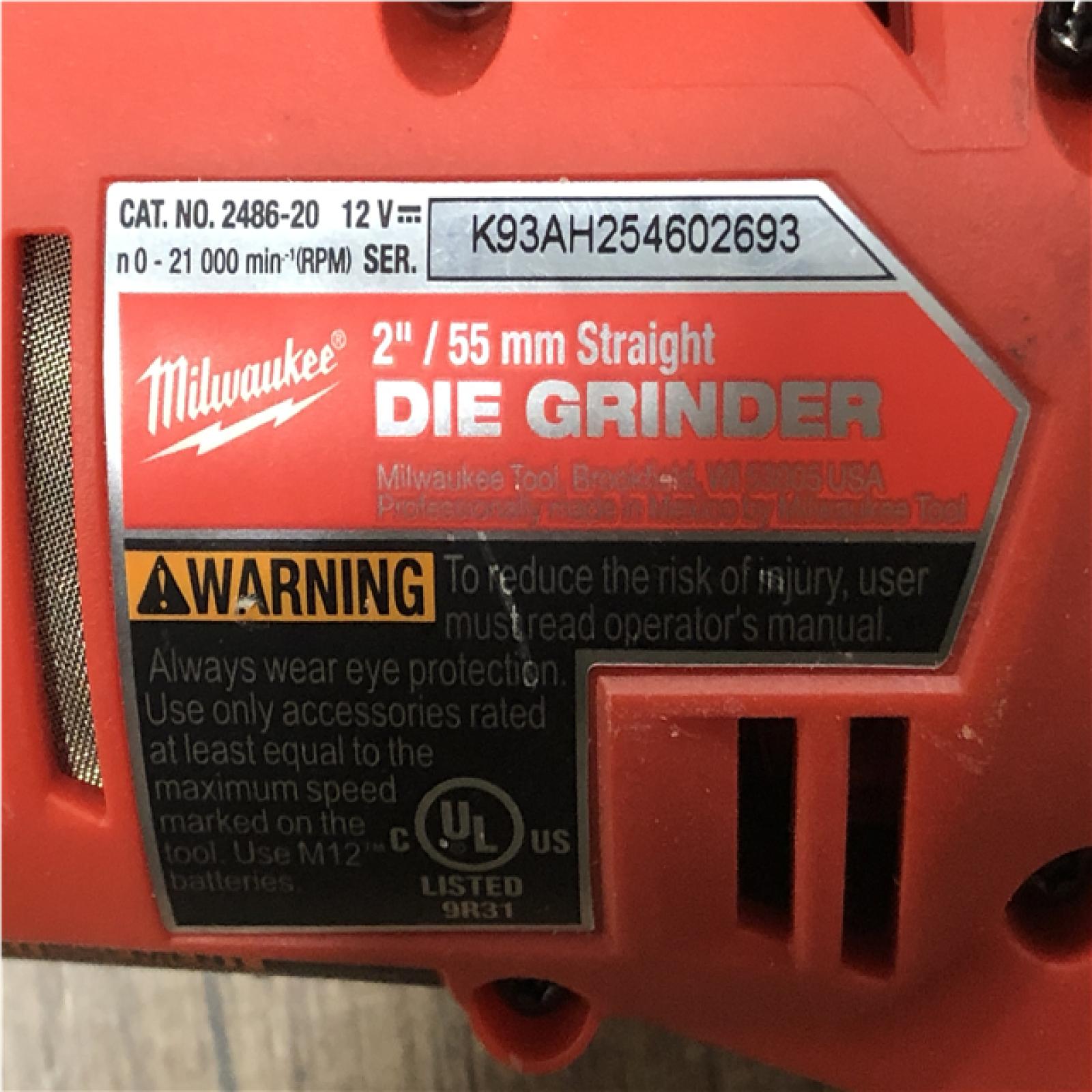 AS-IS Milwaukee  FUEL 12V Lithium-Ion Brushless Cordless 1/4 in. Straight Die Grinder Kit