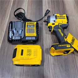 LIKE NEW! DEWALT ATOMIC 20V MAX Lithium-Ion Brushless Cordless 1/2 in. Variable Speed Impact Wrench Kit with 5 Ah Battery and Charger