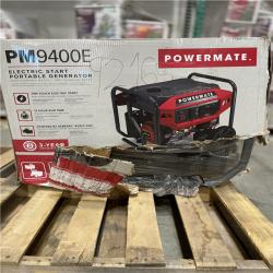 DALLAS LOCATION - AS-IS  Powermate PM9400E 7500 Running Watt Electric Start Gasoline Powered Portable Generator  49 ST/CSA