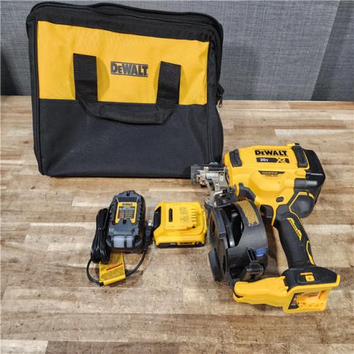 HOUSTON LOCATION - AS - IS DEWALT 20V MAX Lithium-Ion 15-Degree Electric Cordless Roofing Nailer Kit