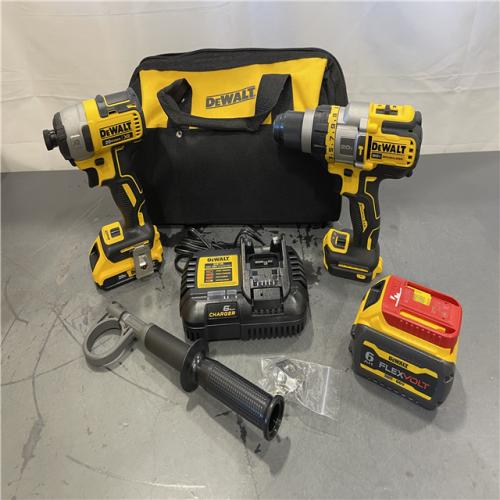 AS-IS - DEWALT 20V MAX Cordless Brushless Hammer Drill/Driver 2 Tool Combo Kit with FLEXVOLT ADVANTAGE