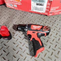 Houston location- AS-IS Milwaukee 2407-22 M12 3/8 Cordless Drill/Driver Kit